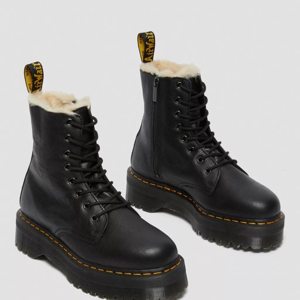 DR MARTENS JADON BOOT LEATHER FAUX FUR LINED PLATFORMS - Picture 3 of 16